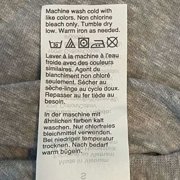 J. Crew Striped Bib-Front Mix Media Top Gray Blue White Long Sleeve Henley S - Picture 7 of 7